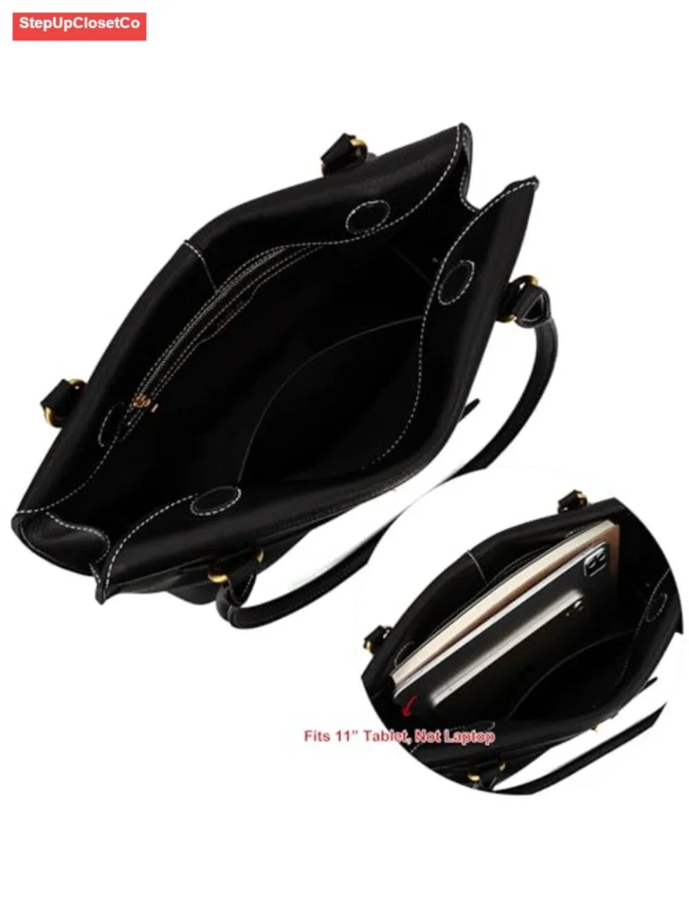 Genuine Pebbled Leather Shoulder Bag, Buckle Swing Tote, Spacious Work Handbag